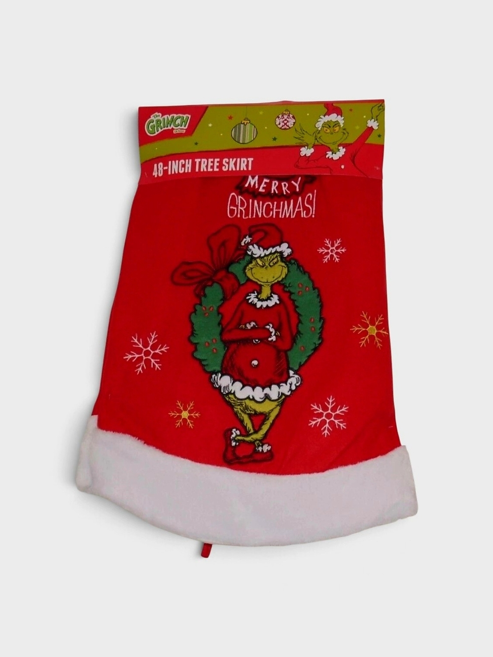 Dr. Seuss The Grinch Merry Grinchmas 48-Inch Christmas Tree Skirt NWT